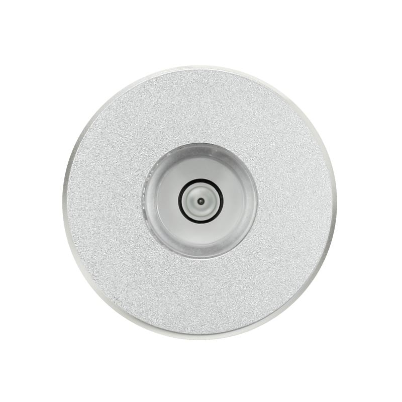 Dynavox ASP3 Aluminium 45 RPM Single Adapter with Bubble Level – 7 Inch Single Puck [Silver]
