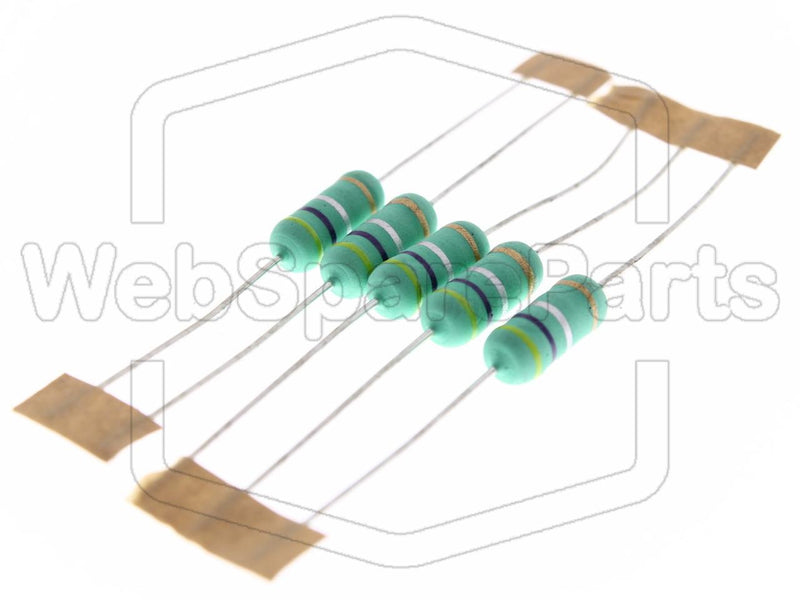 5x Metallic Film Resistance 0.47R 2W ±5% Ø5x12mm - WebSpareParts