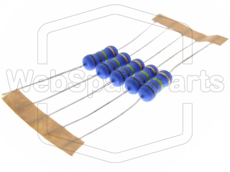 5x Metallic Film Resistance 180kR 2W ±5% Ø5x12mm - WebSpareParts