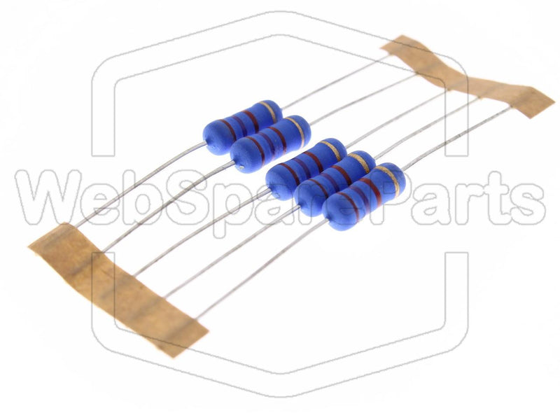 5x Metallic Film Resistance 2.7kR 2W ±5% Ø5x12mm - WebSpareParts