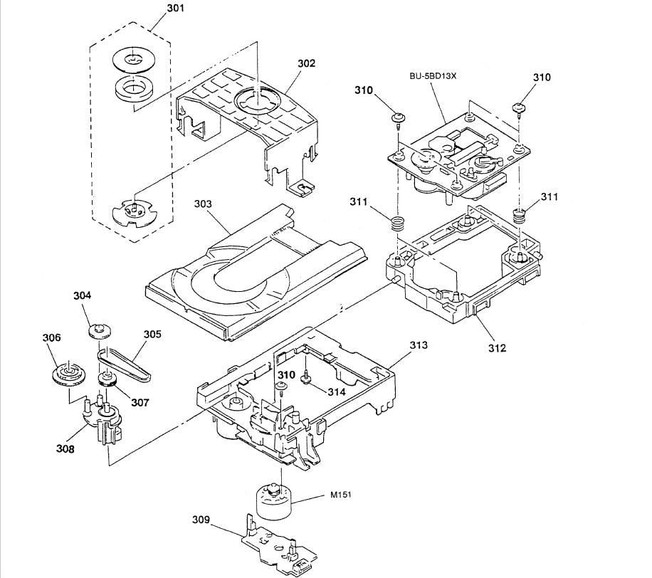 Replacement GEAR (C) Pos.(304) for Sony LBT-A490K CD Player Mechanism
