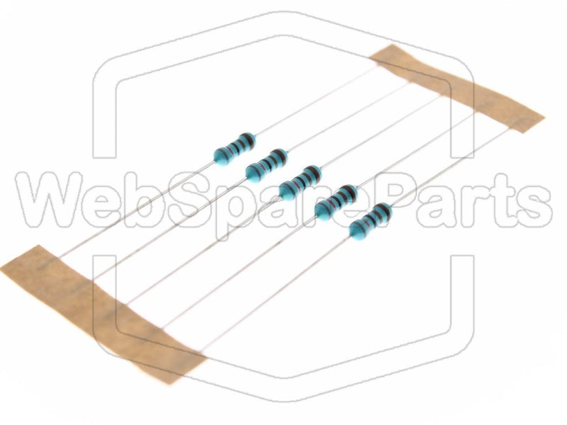 5x Metallic Film Resistance 8.2kR 0.6W ±1% Ø2.5x6.8mm