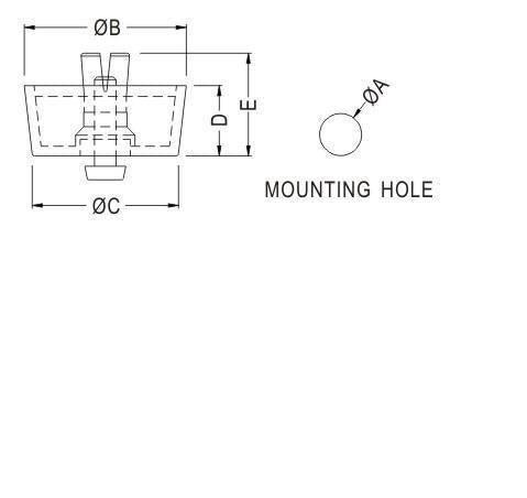 Quick Mounting Foot Black Polyethylene S4374