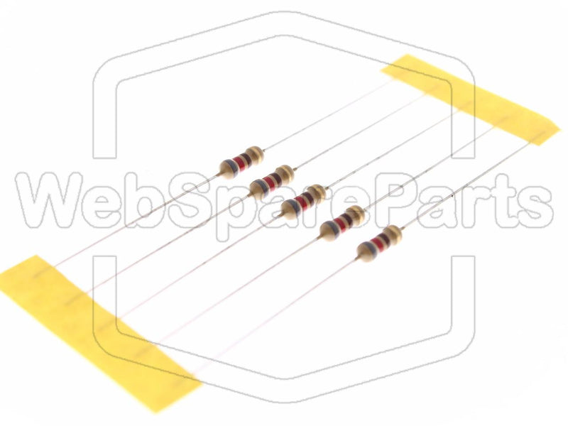 5x Carbon Film Resistance 820R 0.25W ±5% Ø2.3x6mm