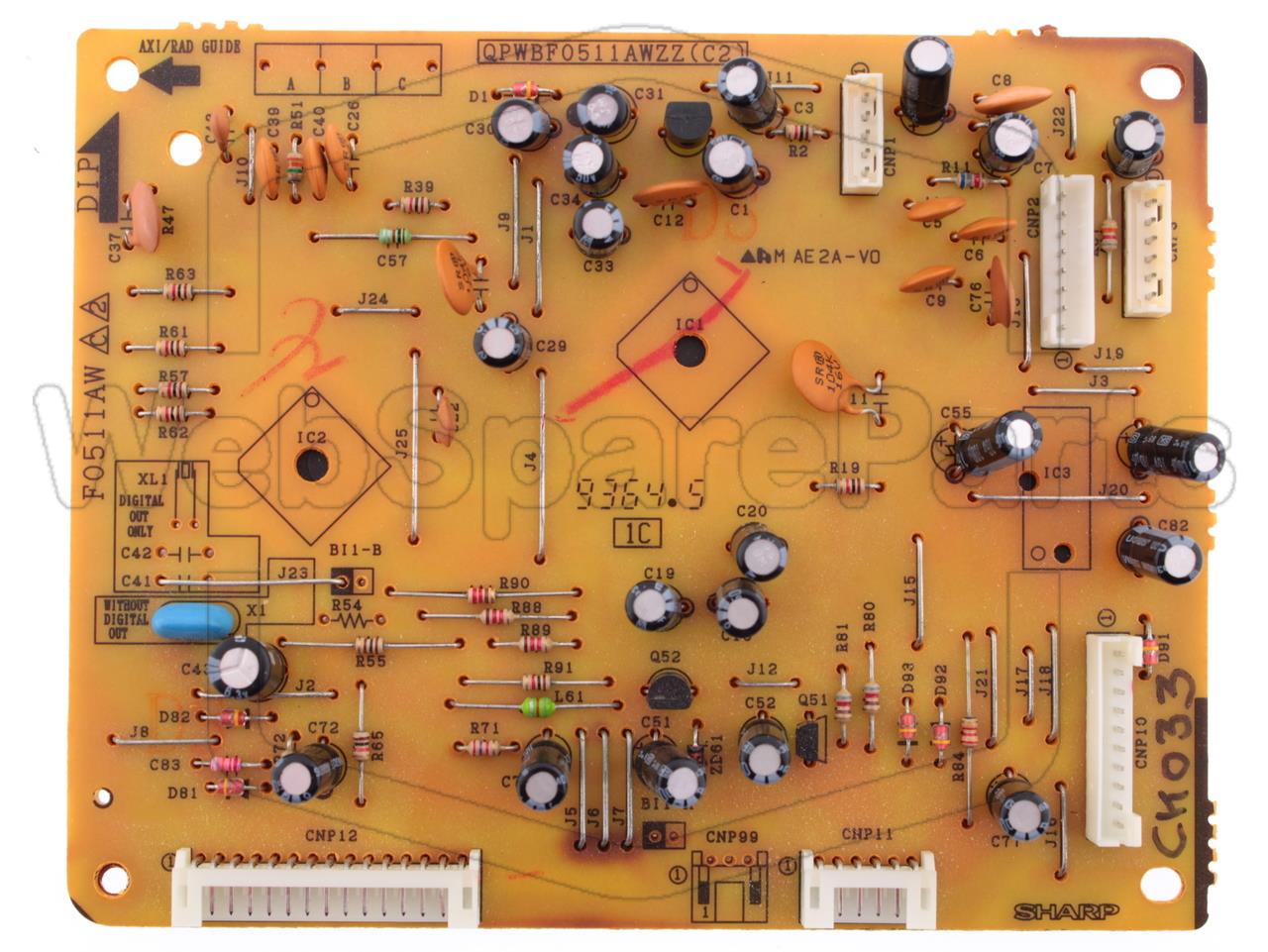 Sharp CD-C605 CD Player PCB Assy F0511AW for Vintage Audio Repair