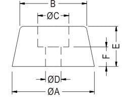 Round Rubber Foot With Hole Ø3.0mm Base Ø16.0mm