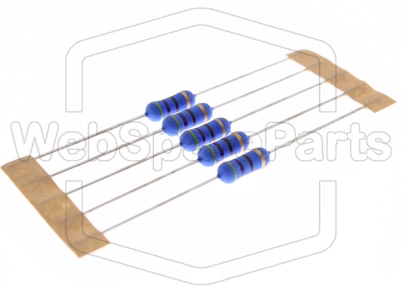 5x Metallic Film Resistance 470R 1W ±5% Ø4x10