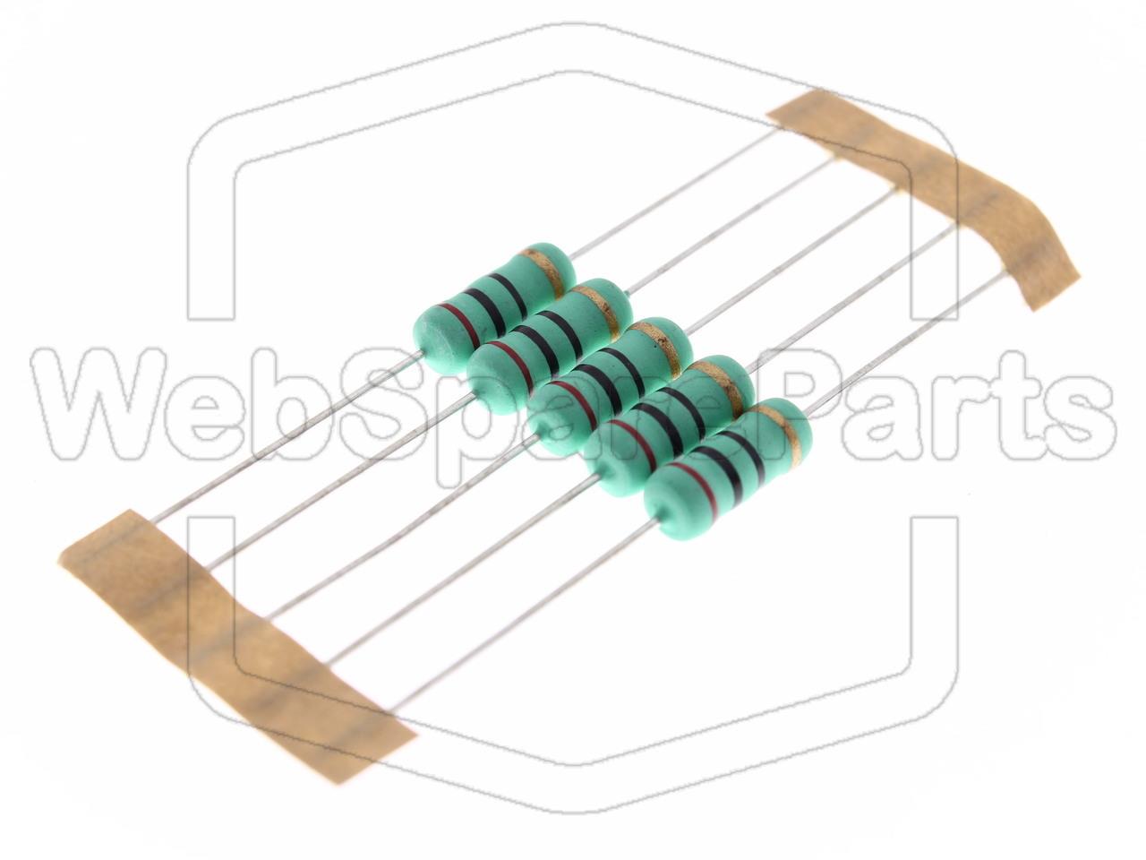 5x Metallic Film Resistance 20R 2W ±5% Ø5x12