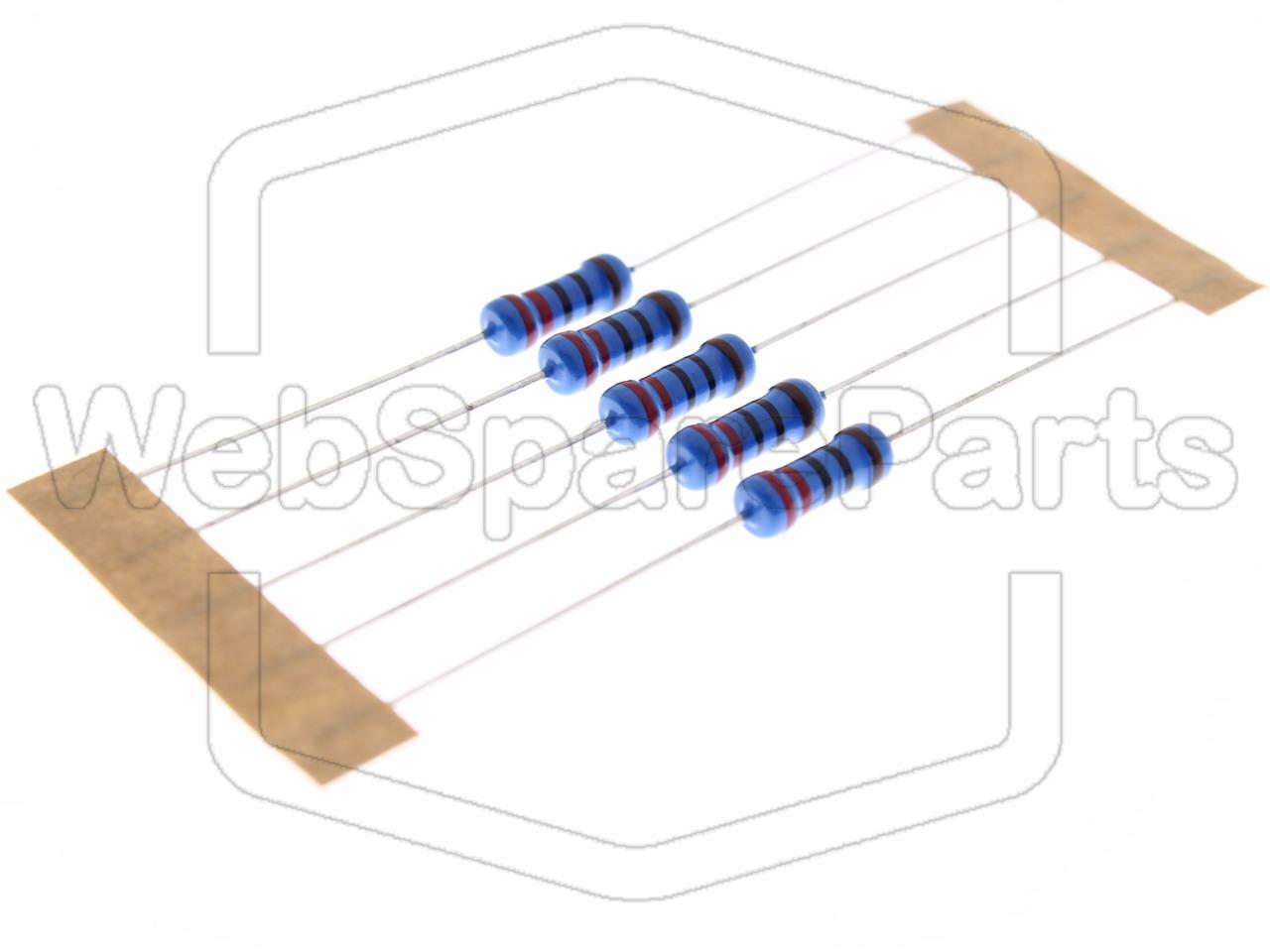 5x Metallic Film Resistance 220R 1W ±1% Ø3.5x10