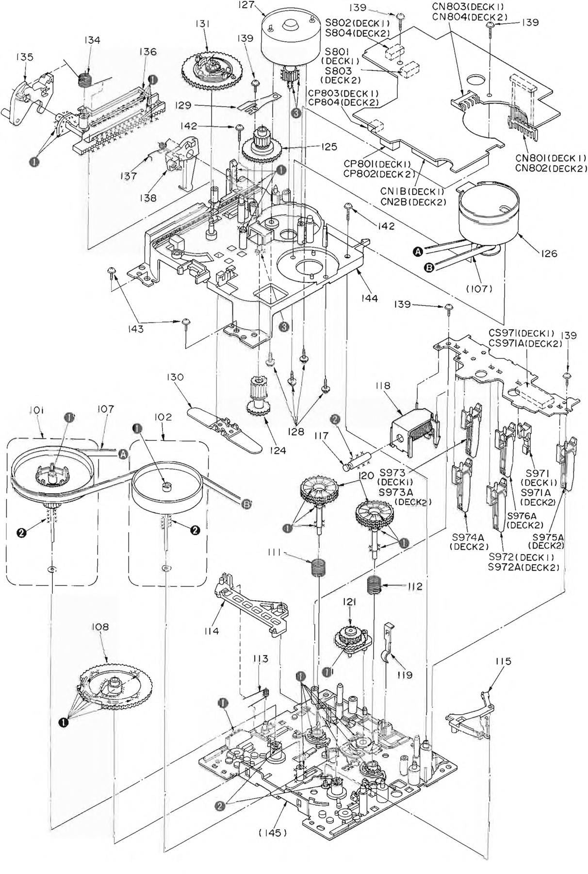 Reel Motor for Technics RS-BX4010 (Position 127)