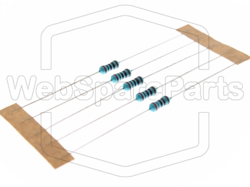 5x Metallic Film Resistance 2kR 0.6W ±1% Ø2.5x6.8mm