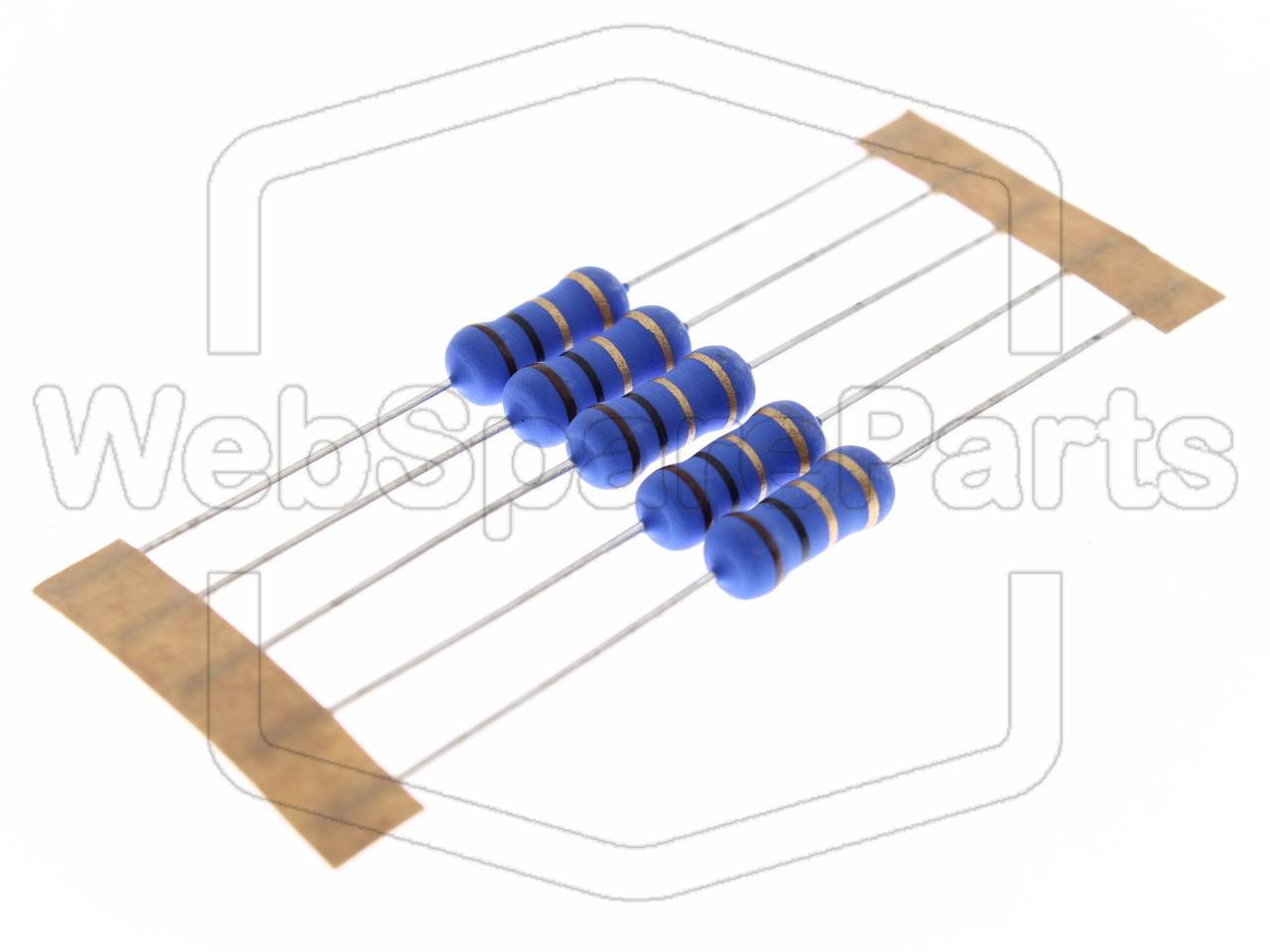 5x Metallic Film Resistance 1R 2W ±5% Ø5x12
