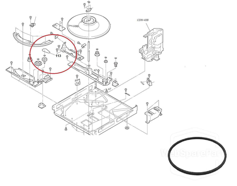 Belt (Position.113) For CD Player Sony CDP-CX235 - WebSpareParts